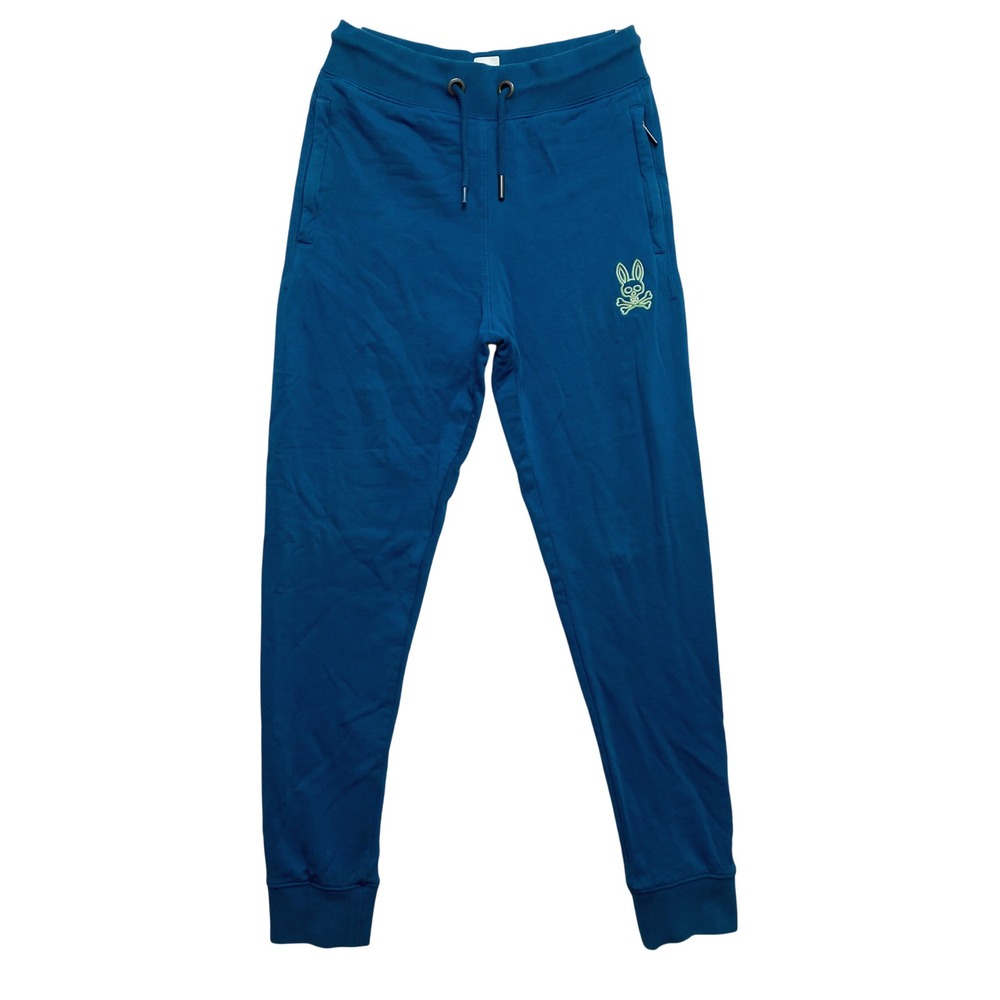 Psycho Bunny Joggers Kids M 10/12 Blue French Terry Embroidered Logo Sweatpants